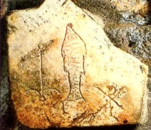 The "Anchor" and "Fish" Christian Symbols.